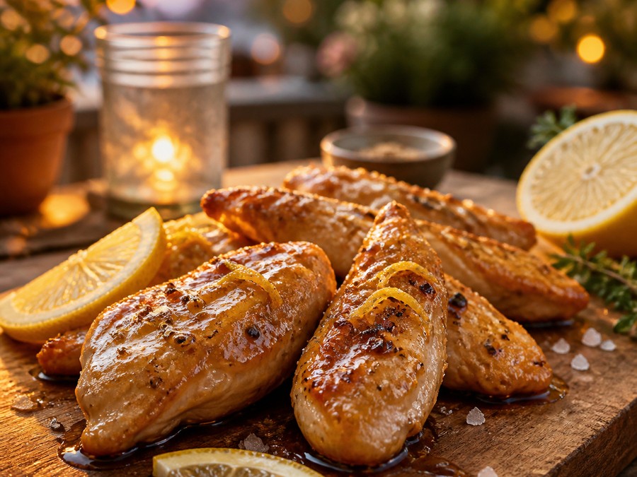 Aiguillettes de poulet citron miel