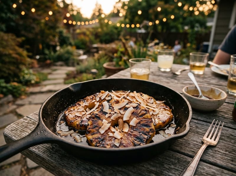 Ananas grillé caramélisé