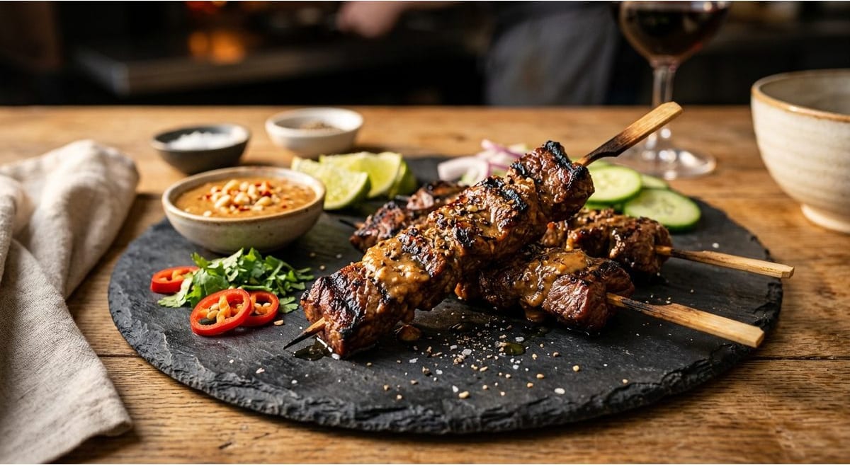 Brochettes de bœuf satay