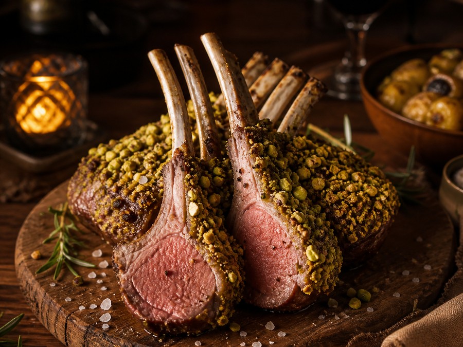 Carré d'agneau pistache