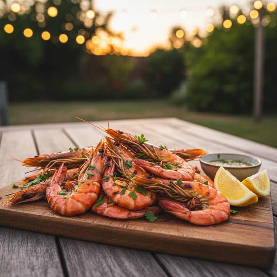 Gambas grillées ail et piment d'Espelette