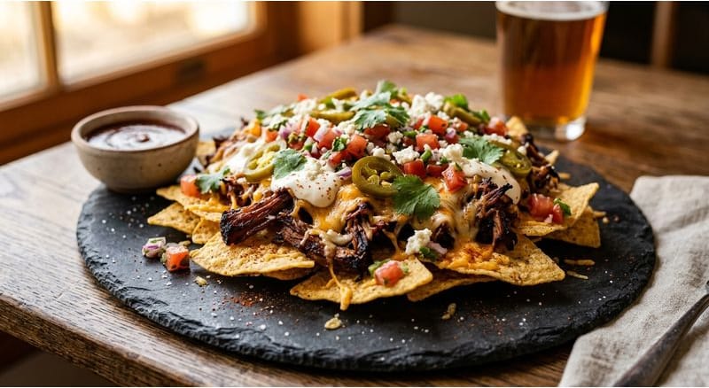 Nachos à l’effiloché de porc