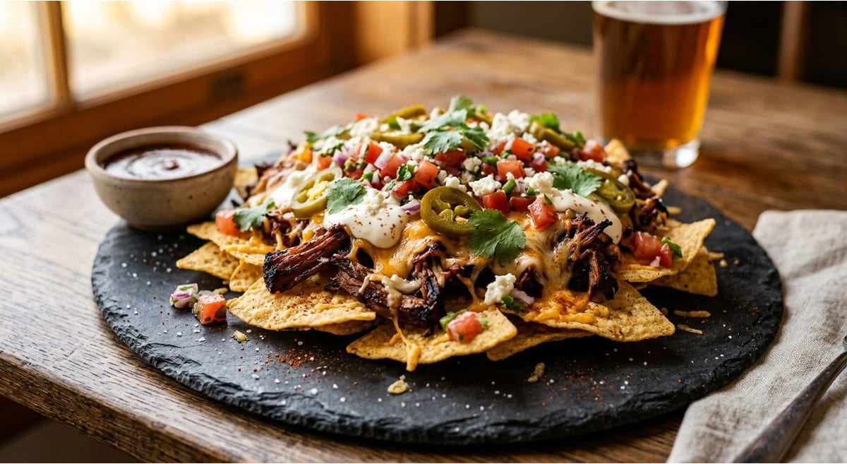 Nachos à l’effiloché de porc
