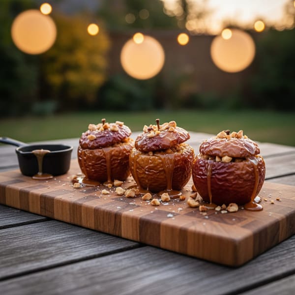 Pommes farcies caramel beurre salé & noisettes