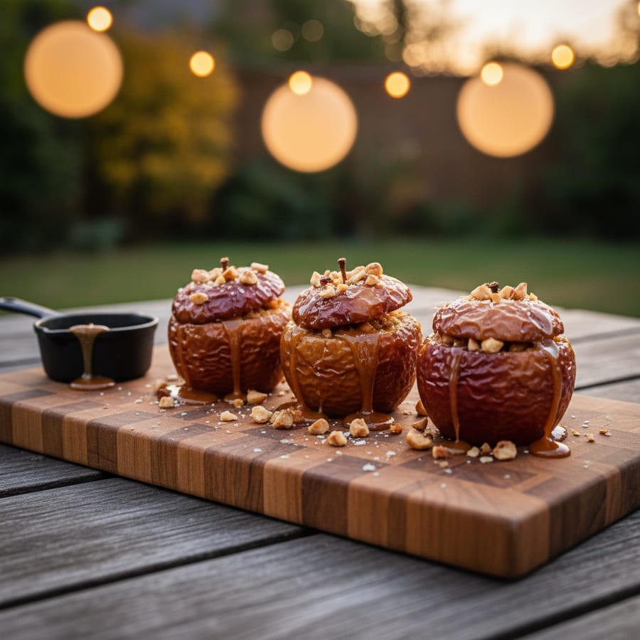 Pommes farcies caramel beurre salé & noisettes