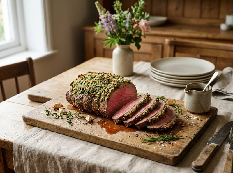 Rôti de bœuf en croûte d'herbes