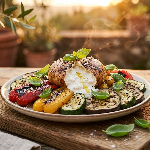 Salade de légumes grillés & Burrata fumée