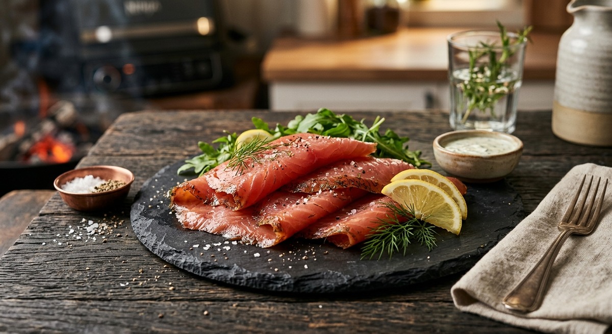 Saumon fumé au bois de cerisier