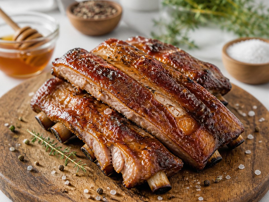 Travers porc fumé miel
